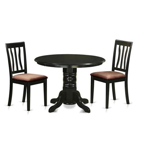 Dinette Table Set - Small Kitchen Table & 2 Chairs, Black - 3 Piece - Walmart.com