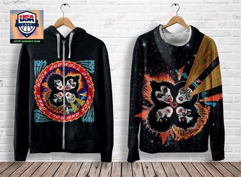 [HOT] KISS Rock And Roll Over Album Cover 3D Zip Up Hoodie - Usalast