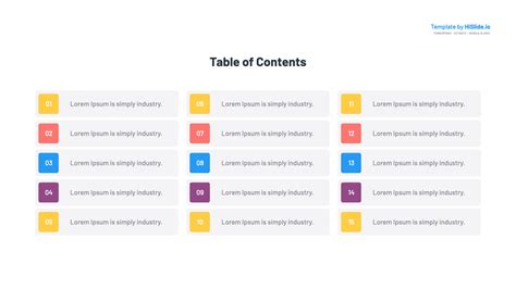 Powerpoint Table Of Contents Template