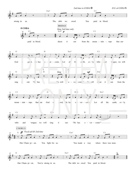 Champion Lead Sheet, Lyrics, & Chords | Bryan and Katie Torwalt ...