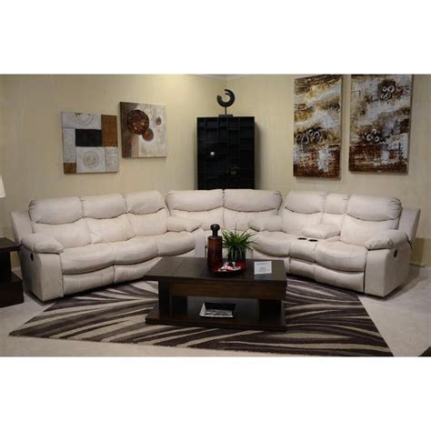 Catnapper Catalina 3 Piece Leather Reclining Sectional in White - 4311 ...