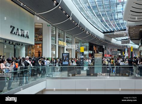 Busy indoor shopping mall at the Stratford Westfield Centre Stock Photo, Royalty Free Image ...