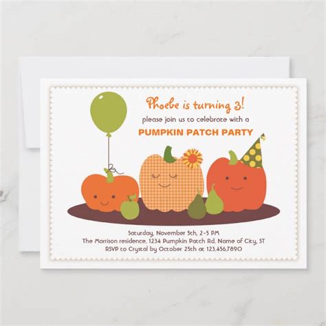 Pumpkin Patch Birthday Invitation | Zazzle.com