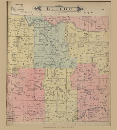 Butler, Ohio 1896 Old Town Map Custom Reprint - Knox Co. 53 - OLD MAPS