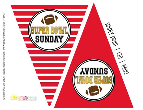 Printable SUPER BOWL party banner, Printable Tailgate Super Bowl Party - Sunshinetulipdesign