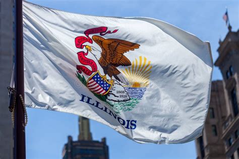 Illinois State Flag stock photo. Image of state, chicago - 14873556