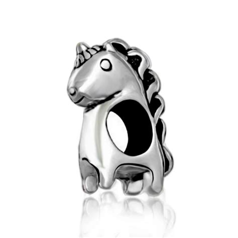 Unicorn Animal 100% 925 Sterling Silver Charm Beads Fit pandora European Charms Bracelet M-in ...