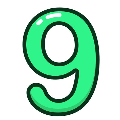 Green Number 9 Clip Art