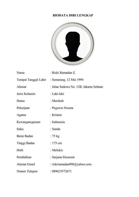 Contoh Biodata Penulis Artikel Kreatif Contoh Biodata Diri Yang Menarik - Udin Blog