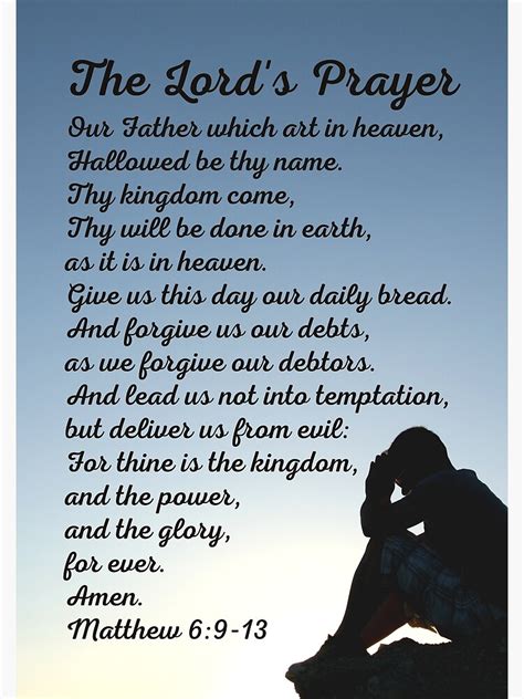 "The Lord's Prayer: Matthew 6:9-13 KJV" Poster for Sale by ...