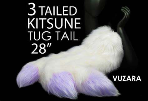 Kitsune Fox Tail 3 Tailed Kitsune Tail Cosplay Fox Tail Kitsune Fox Cat TUG TAIL Cat Tail Kitten ...