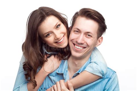 Pretty Young Smiling Couple Stock Image - Image of carefree, happiness ...