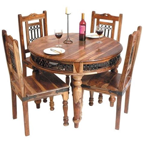 Bring to your dining area this beautiful Indian Wooden Round Table ...