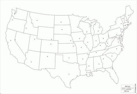 Blank Us Map With Capitals Printable - Printable Maps