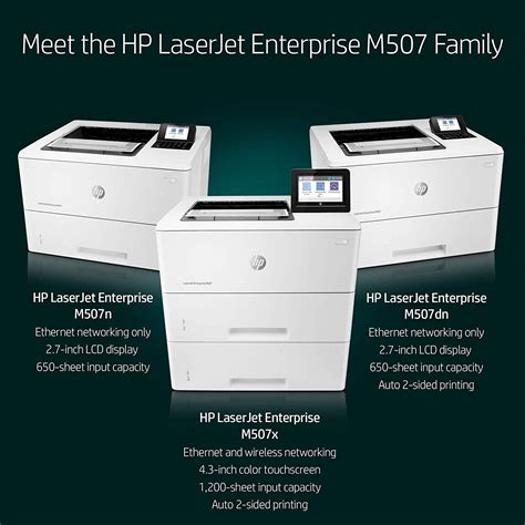 HP LaserJet Enterprise M507dn Monochrome Printer with built-in Ethernet & 2-sided printing ...