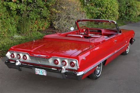 1963 Chevy Impala SS convertible, restored to stock condition, 327 w ...