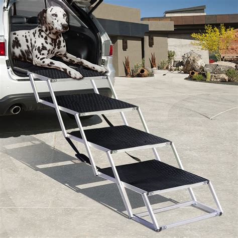 Buy Extra Wide Dog Stairs for Large Dogs, Foldable Dog Car Steps ...