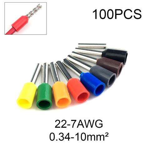 100Pcs Electric Wire Conector Crimp Connectors Wire Ferrule Terminal ...