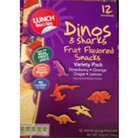 Lunch Buddies Fruit Flavored Snacks, Dinos & Sharks: Calories, Nutrition Analysis & More | Fooducate