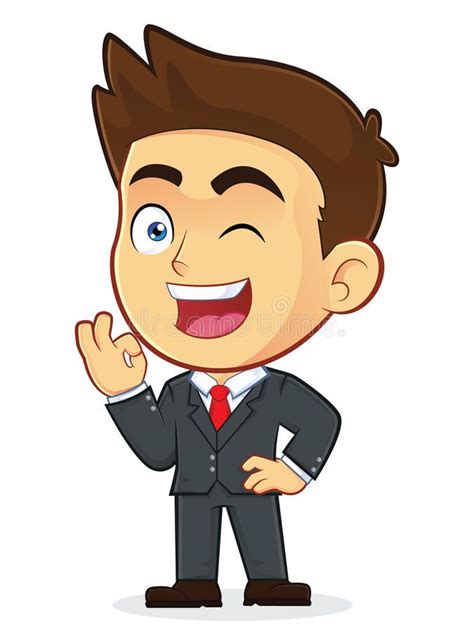 Businessman Gesturing Ok and Winking. Clipart Picture of a Male Businessman Cart , #affiliate, # ...