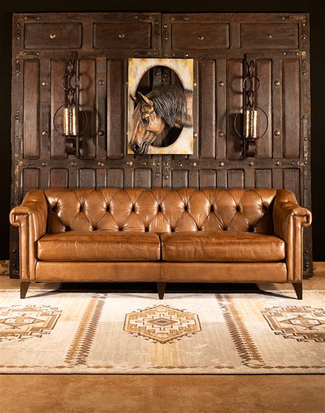 Brown Leather Chesterfield Sofa Living Room | Baci Living Room