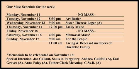 Mass Schedule – Holy Redeemer