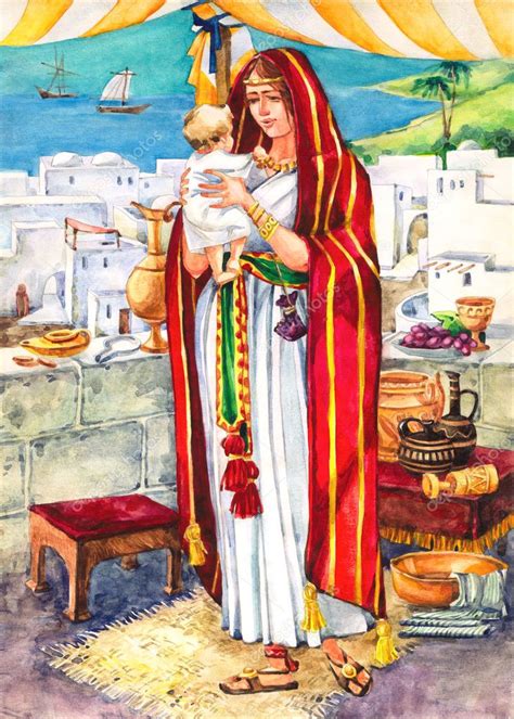 Ancient Israel. A rich woman with a child — Stock Photo © Marinka #10046835