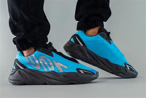 On-Foot: adidas Yeezy BOOST 700 MNVN ‘Bright Cyan’ - Sneaker Freaker