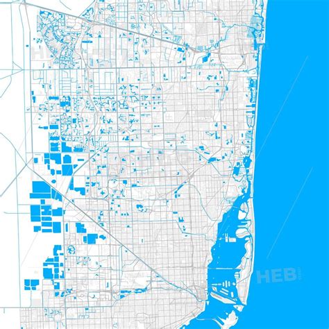 Rich detailed vector map of Miami Gardens, Florida, USA | HEBSTREITS Sketches | Map, Area map ...