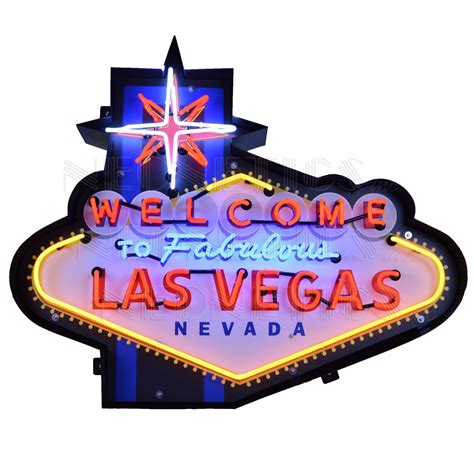 WELCOME TO FABULOUS LAS VEGAS NEON SIGN IN SHAPED STEEL CAN - ManCave Store