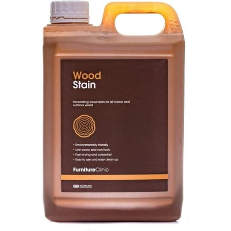 Furniture Clinic Wood Stain (2.5L, Mahogany) - Fast Drying Non Toxic Wood Polish Great for ...