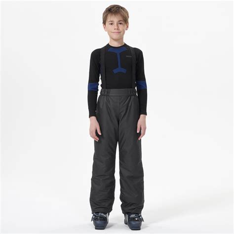 Kids' Ski Pants with Removable Straps - 100 Grey - Carbon grey - Wedze ...