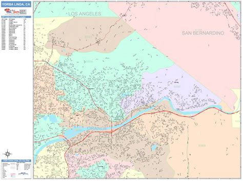 Yorba Linda California Wall Map (Color Cast Style) by MarketMAPS