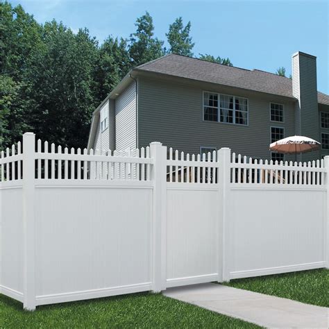 Barrette Select White Scalloped Picket Vinyl Fence Panel (Common: 72-in x 6-ft; Actual: 70-in x ...