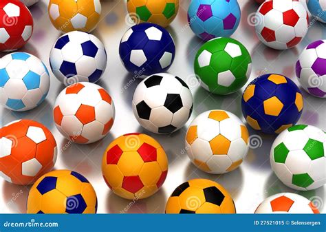 Colorful Soccer Balls Royalty Free Stock Photo - Image: 27521015