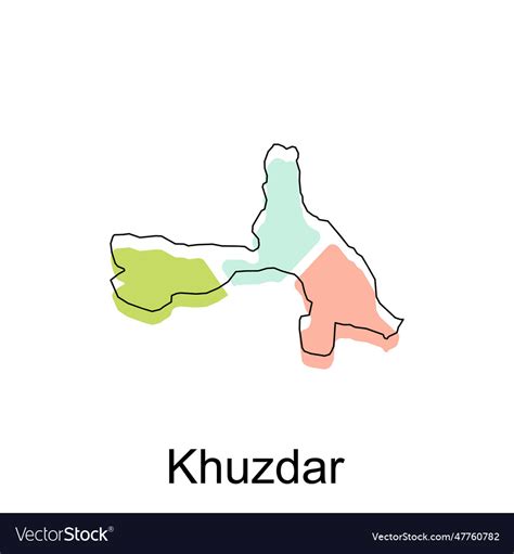 Map of khuzdar geometric colorful design Vector Image