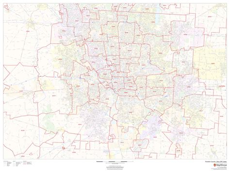 Franklin County, Ohio ZIP Codes by MapSherpa - The Map Shop