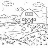 Wonderful Natural Landscape On farm Coloring Book Page For kids  sketch template