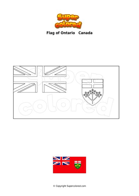 Coloring page Flag of Ontario Canada - Supercolored.com