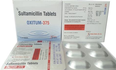 Oxitum Sultamicillin Tablets 375 Mg at Rs 245/stripe in Ahmedabad | ID: 23506216588