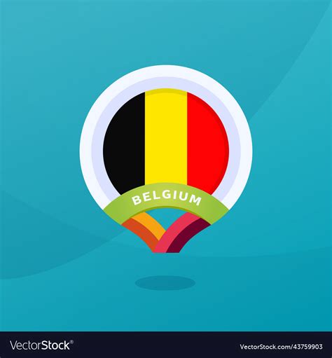 Belgium flag map location pin european football Vector Image