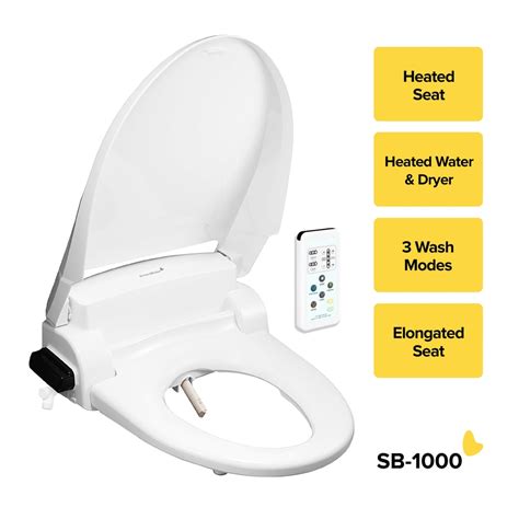 SmartBidet Plastic Elongated Slow-Close Heated Bidet Toilet Seat at ...