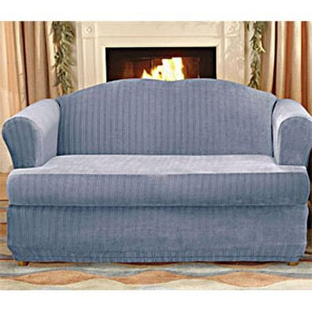 Sure Fit Stretch Pinstripe 2 Piece T-Cushion Sofa Slipcover - Walmart.com