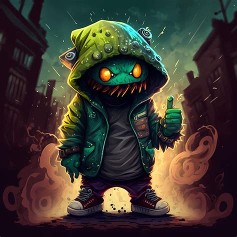 Premium Photo | Monster Character Design cartoon Style with semi 3D ...