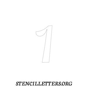 1 Inch Free Printable Individual 146 Cursive Number Stencils - Stencil Letters Org