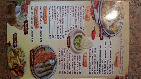 Menu at Senor Salsa restaurant, Bartlesville