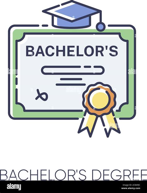 Bachelors degree RGB color icon. Successful university graduation document. Higher education ...