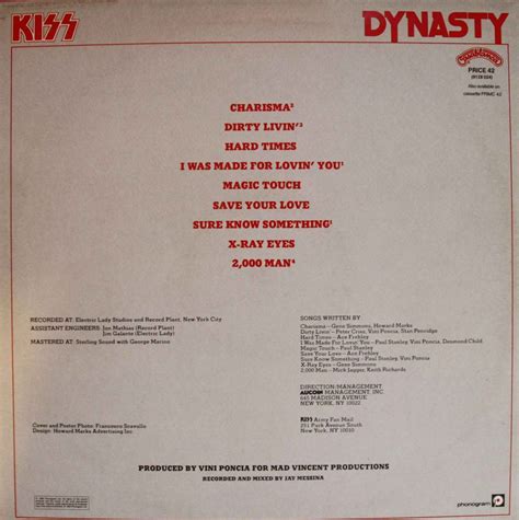 Kiss - Dynasty - Vinyl Clocks