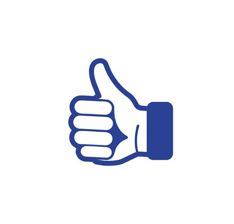 Isolated abstract blue color thumb up contour logo. Human hand with ...