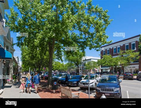 Main Street in the village of Southampton, Suffolk County, Long Island ...